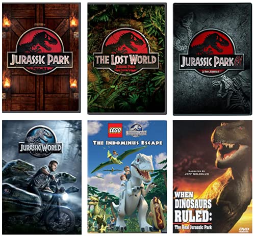 Jurassic Park DVD Collection: Jurassic Park / Jurassic Park: The Lost World / Jurassic Park III / Jurassic World / When Dinosaurs Ruled [Jurassic Park 1, 2, 3, 4 + LEGO Jurassic World