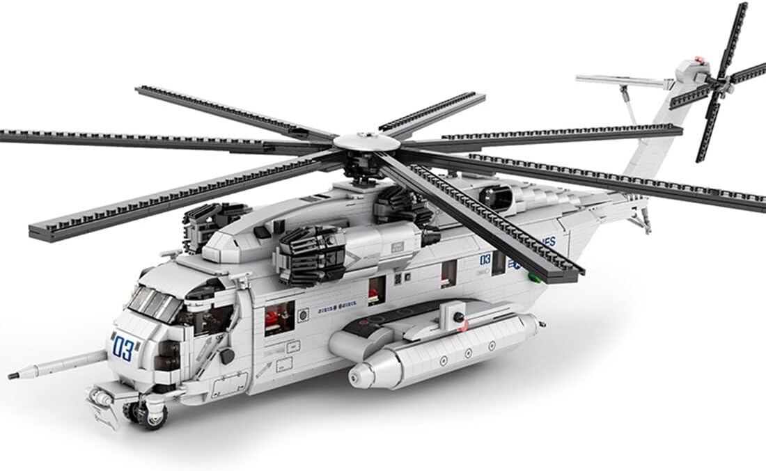 1/35 CH-53E Super Stallion Military Helicopter Set, 2192Pcs Technic Airplane Building Blocks for Kids Adults, MOC Military Helicopter Toys, MOC-127265