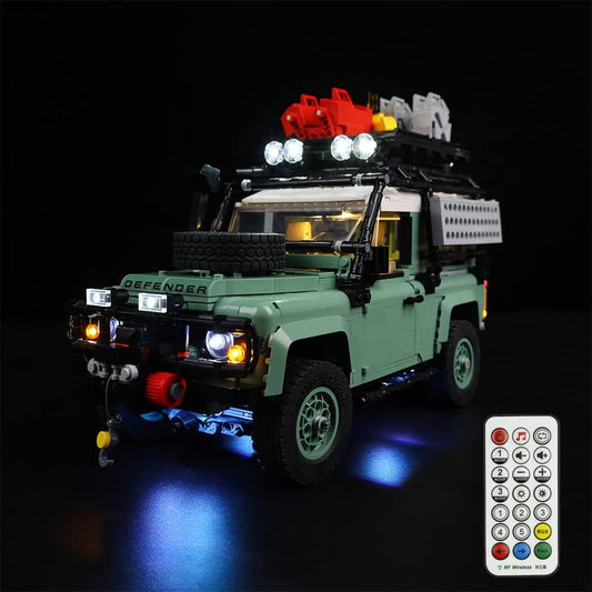 Kyglaring LED Lighting Kit (No Model) Designed for Lego Land Rover Classic Defender 90 Car 10317 Model Building kit - Without Lego Set (Remote Version)