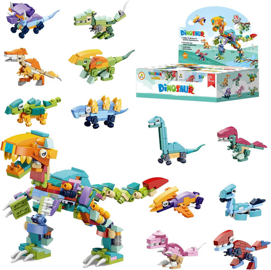 12 in 1 Pre Filled Animal Building Block Set-12 Pcs Mini Building Blocks Toys,STEM Building Block Toys,Classroom Prize Toy, Easter Gift for Kids,Party Favor for Kids,Birthday,Carnival Prizes