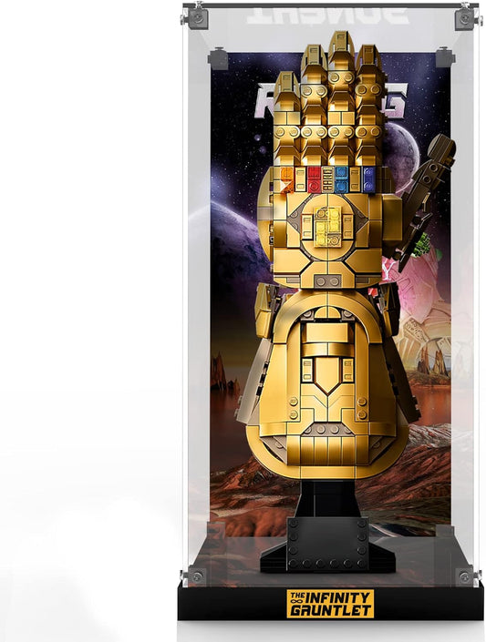 Acrylic Display Case for Lego 76191 Marvel Infinity Gauntlet Collectible Building Kit, Dustproof Clear Display Box Showcase (Lego Set NOT Included)