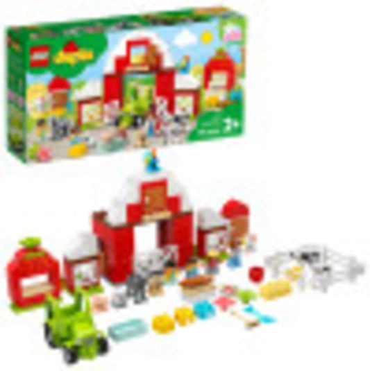 LEGO DUPLO Town Barn, Tractor & Farm Animal Care 10952 Playset with People Figures and Cute Pony, Pig, Dog, Sheep, Cow, Calf, Rooster and Chicken Toys; Great Learning Toy, New 2021 (97 Pieces)