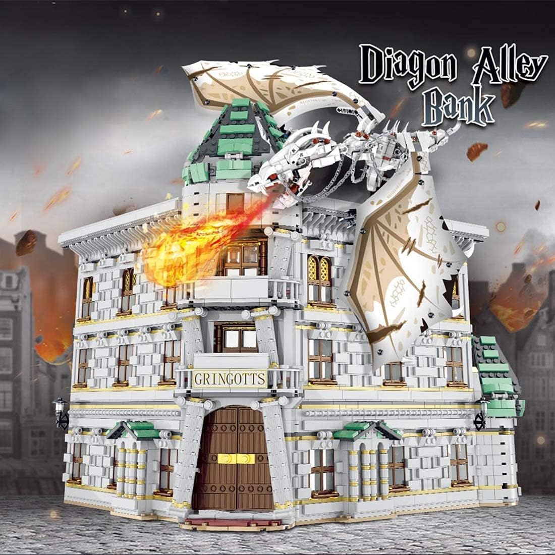 Collectible Model Set to Build,Diagon Alley Bank Model Building Kit for Harry Potter Diagon Alley, 4185 Pcs Building Block Compatible with Lego,Gift for Children Adult