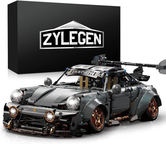 ZYLEGEN Race Car Building Toy Set,Collectible Model Building Set and Sport Car,Supercar Building Kit for Boys, Girls, and TeensGift for Motorsport Fans (Gray)