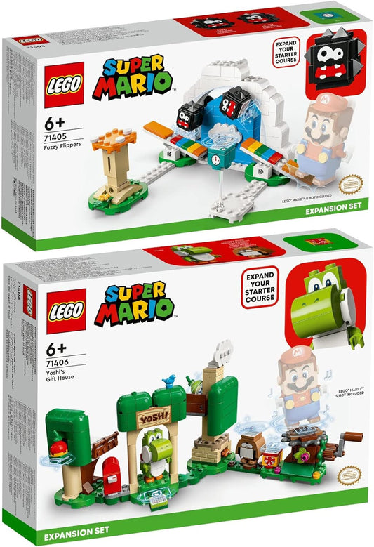 Lego Super Mario Set of 2: 71406 Yoshis Gift House Expansion Set & 71405 Fuzzy Flipper Expansion Set
