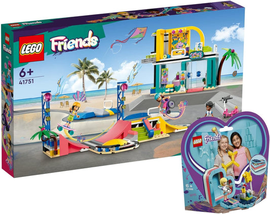 Lego Friends Set of 2: 41751 Skatepark & 41386 Stephanie's Summer Heart Box