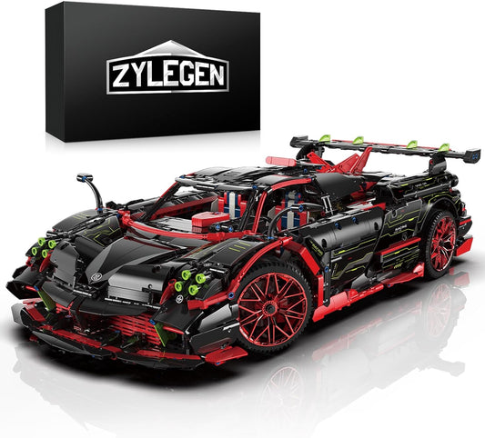 ZYLEGEN GTR Racing Car Building Set,Hypercar Model Engineering Toy,1:10 Scale Supercar Collectible Sports Car Construction Kit for Boys,Teen,Adults, for Motorsport Fans(2,389Pcs)