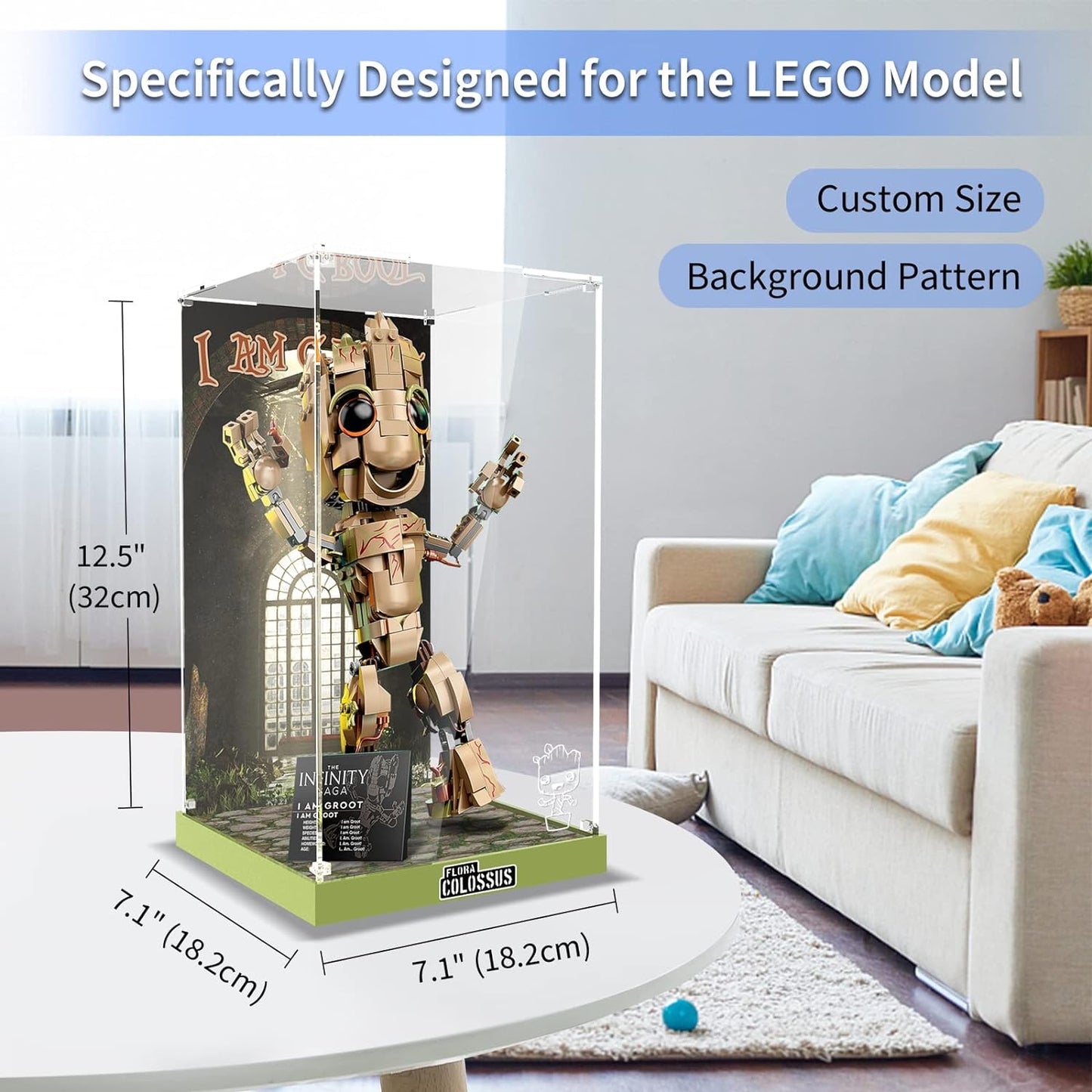 Acrylic Display Case for Lego 76249 Marvel Venomized Groot or Lego 76217 Marvel I am Groot, Dustproof Clear Display Box Showcase (Lego Set NOT Included)