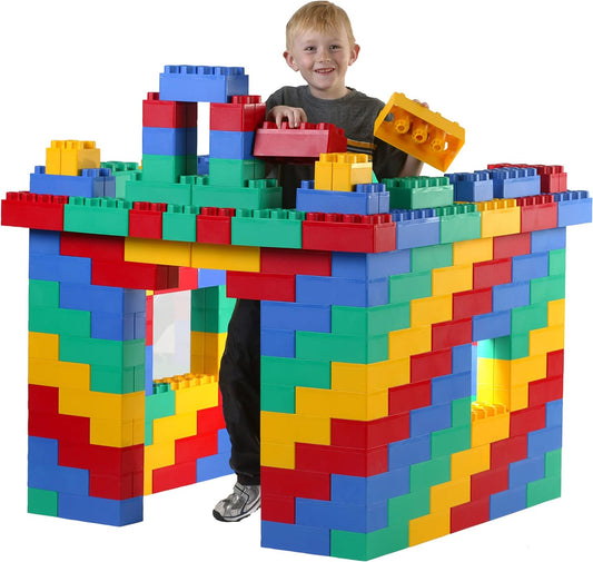 192pc Jumbo Blocks Set | Made in The USA | 160 Large Blocks | 32 Small Blocks | 4 Colors Red Yellow Green Blue