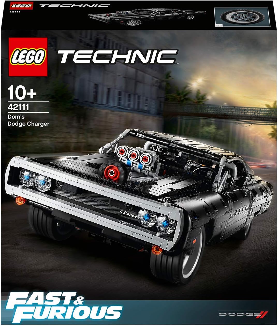 LEGO Technic 42111 La Dodge Charger de Dom, Maquette Voiture de Course a Construire Fast and Furious, Idée Cadeau