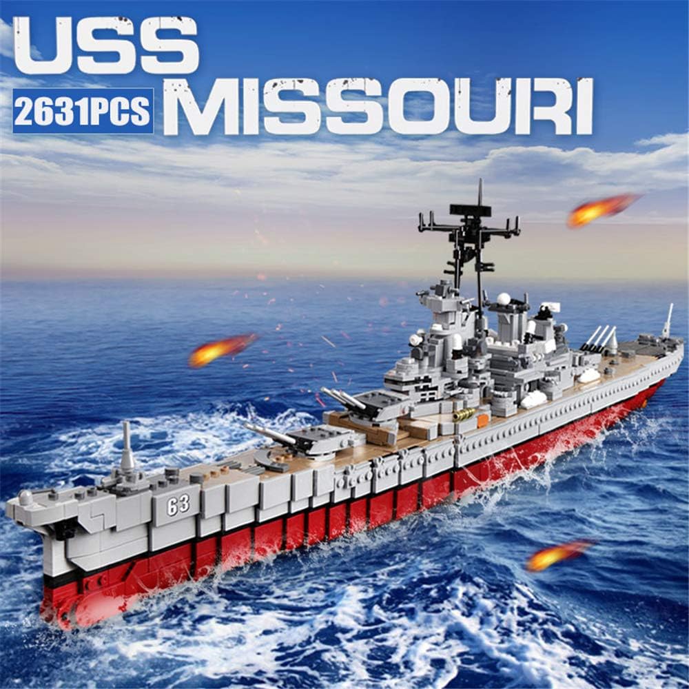 06030 2631PCS Military Army Series The USS Missouri Battleship Set Building Blocks Classic Cruiser Model Bricks WW2 Toys Adult Toys
