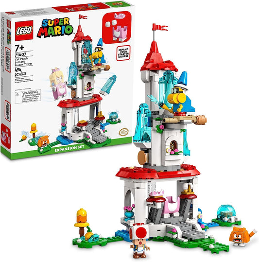LEGO Super Mario Cat Peach Suit and Frozen Tower Expansion Set 71407 Building Toy Set for Kids, Boys, and Girls Ages 7+ (494 Pieces)