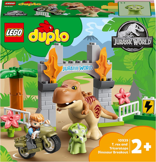 LEGO® DUPLO® Jurassic World T. rex and Triceratops Dinosaur Breakout 10939 Building Toy;Dinosaur