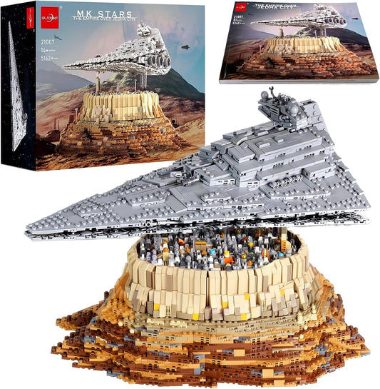 MOC Starship Cruise Super UCS Imperial Star Destroyer City The Empire Over Jedha City Building Kits,Star Plan UCS Collectible Set for Adults Compatible with Star Wars (5162 PCS)
