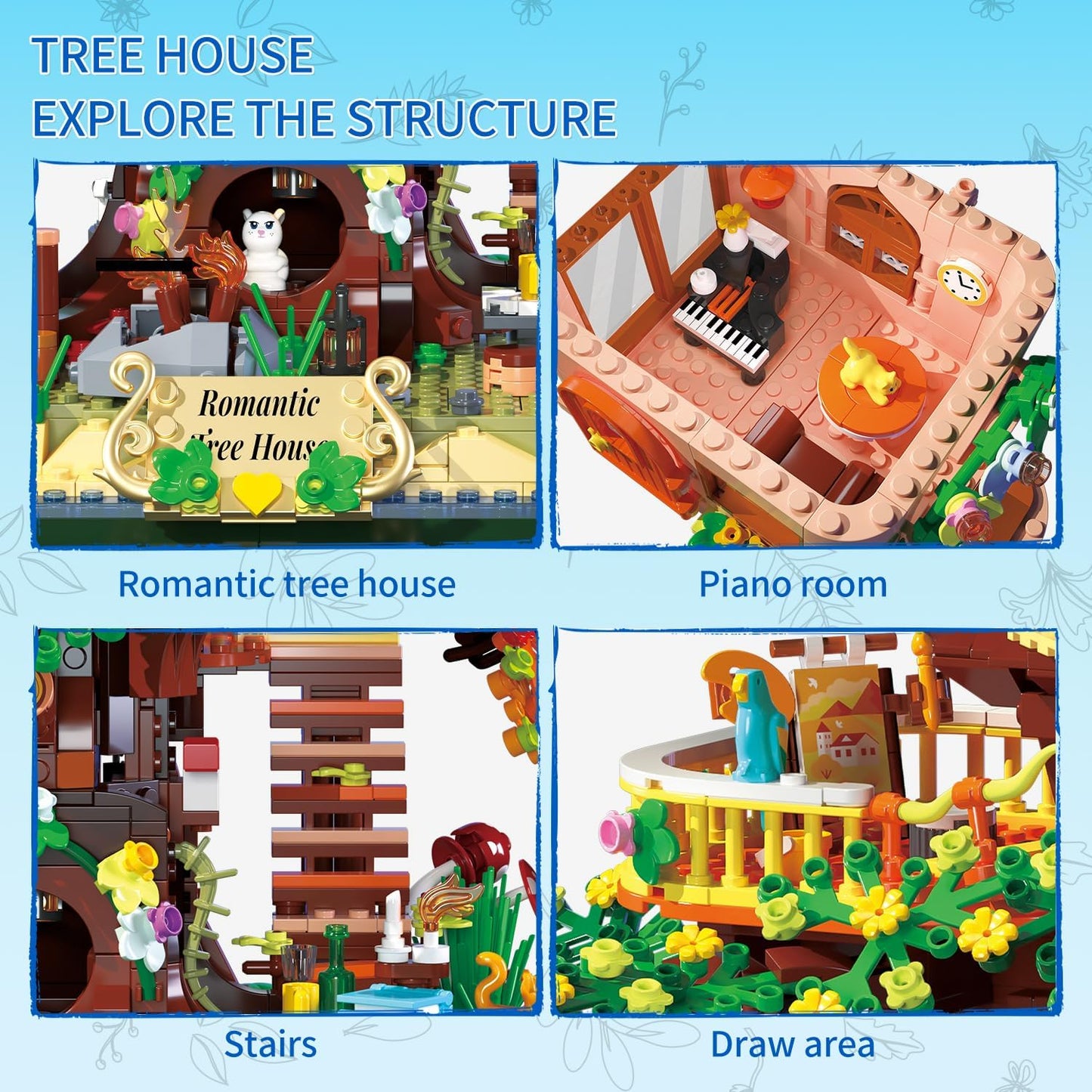 2 in 1 Tree House Building Block, 3196PCS Mini Building Sets, Not Compatible with Lego Treehouse, Model Construction Set for 14 Plus Year Olds & Adults