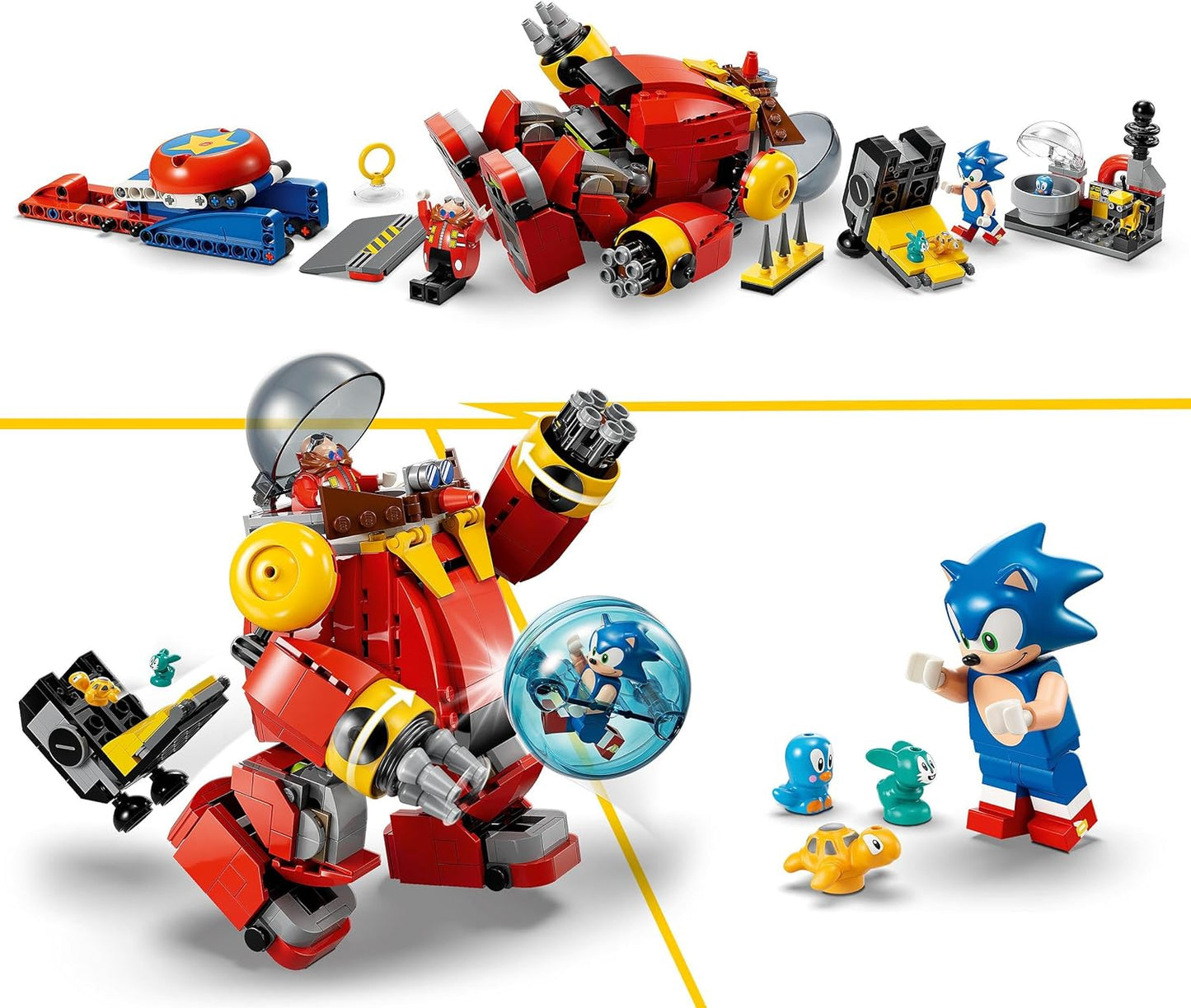 LEGO 76993 Sonic vs. Dr. Eggmans Death Egg Robot, 6 Charaktere und Zubehör
