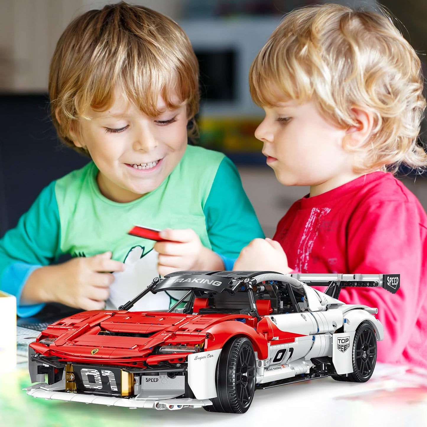 1:10 Super Sports Car Model Building Bricks Sets - 2459 pcs Electric Driftable Remote Control Race Engineering Toys - Display Model Toy Gift Idea for Adults Boys