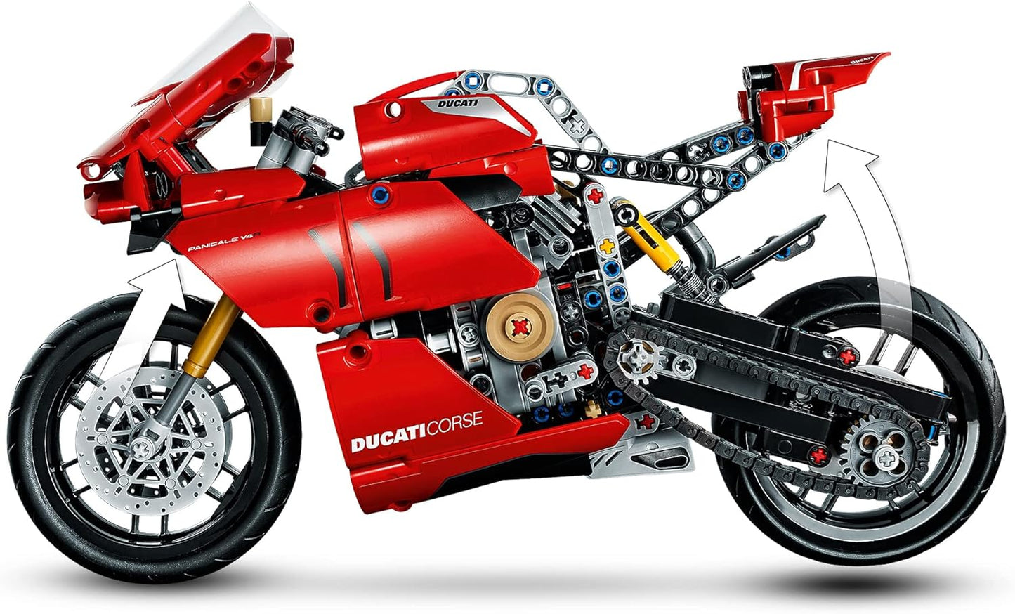 LEGO 42107 Technic Ducati Panigale V4 R Motorbike, Collectible Superbike Display Model Building Kit with Gearbox and Working Suspension, Gift Idea, 10 year +
