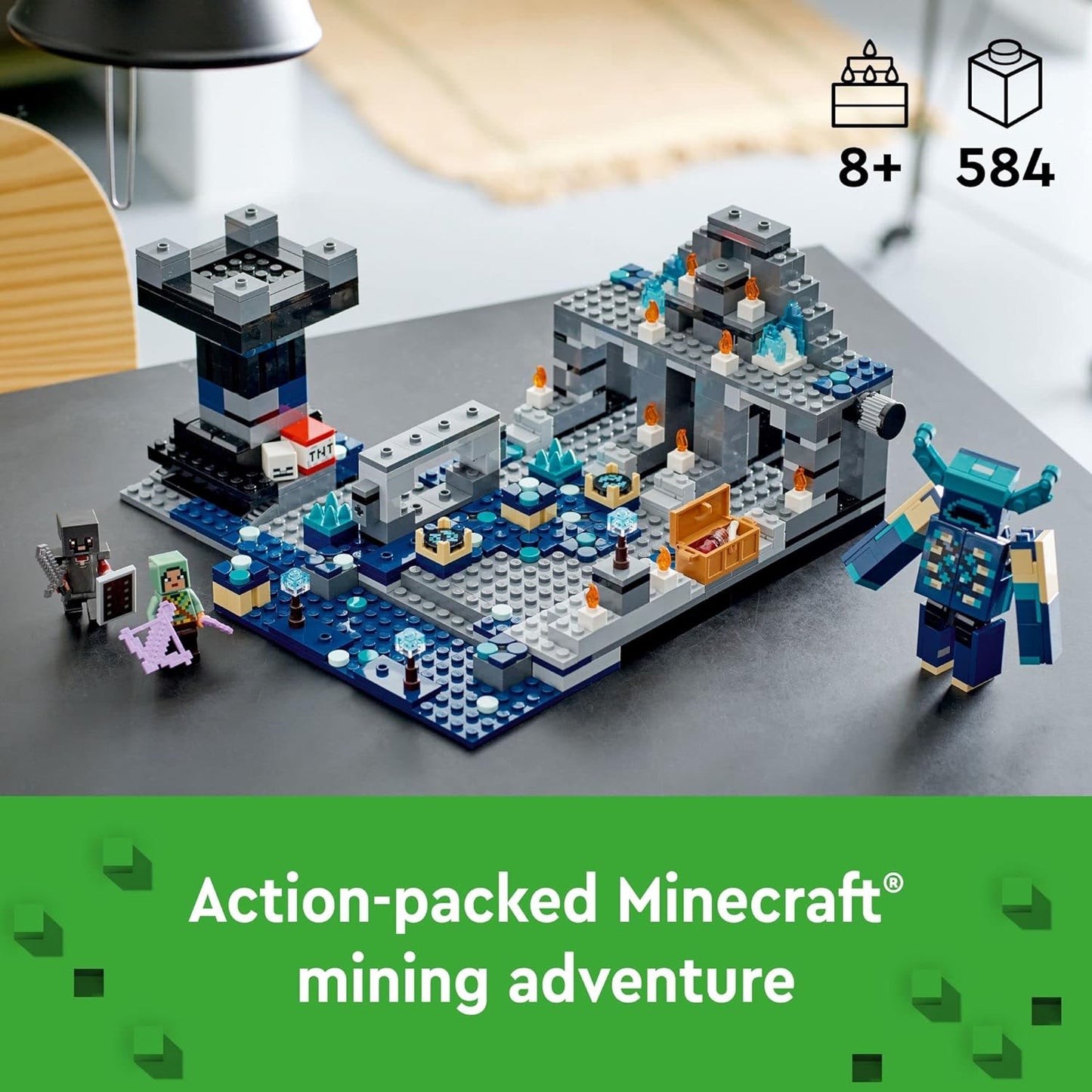 LEGO Minecraft The Deep Dark Battle Set, 21246 Biome Adventure Toy, Ancient City with Warden Figure, Exploding Tower & Treasure Chest, for Kids Ages 8 Plus