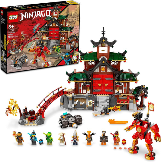 LEGO NINJAGO Ninja Dojo Temple Masters of Spinjitzu Set 71767, Ninja Toy Building Kit with 8 Minifigures and Toy Snake Figure, Collectible Mission Banner Series, Pretend Play Ninja Set for Kids