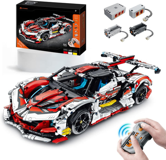 1:10 Race Car MOC Building Kit and Engineering Toy, Adult Collectible Sports Car Technology Car Building Kit, Remote Control Scale Sports Car Model for Adults Men Teens(2277 Pcs)