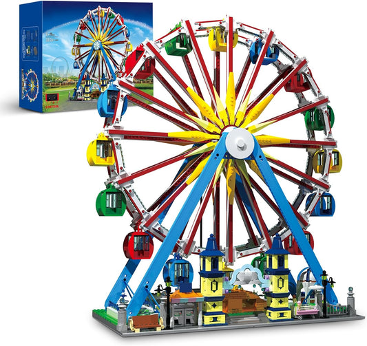 3836+Pcs Ferris wheel Building Blocks Toy Sets - Amusement Park Series Building Sets Building Bricks Construction Toy - MOC Collectible Play Model Kits Stem Toys - Building Toys For Kids And Adults