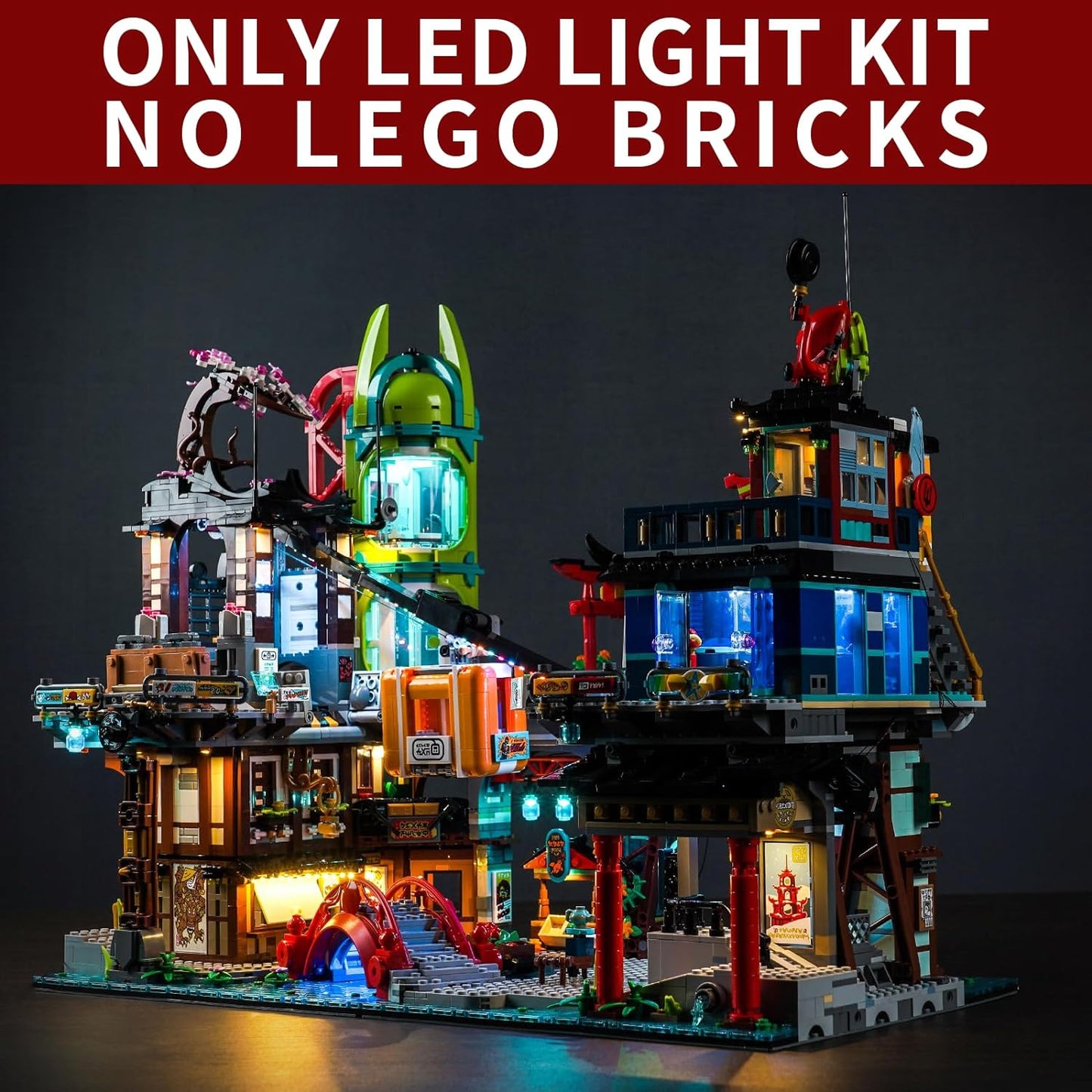 LED Light Kit for Lego Ninjago City Markets 71799,(Lights Kit Without Model) Creative Lighting Compatible with Lego 71799-Classic Version