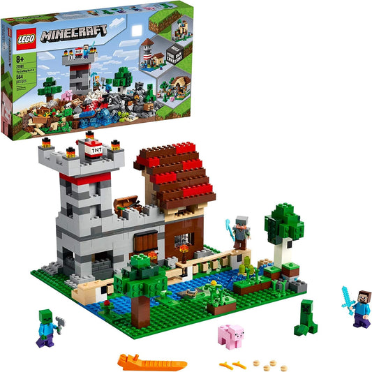 LEGO Minecraft The Crafting Box 3.0 21161 Minecraft Brick Construction Toy and Minifigures, Castle and Farm Building Set, Great Gift for Minecraft Players Aged 8 and up (564 Pieces)