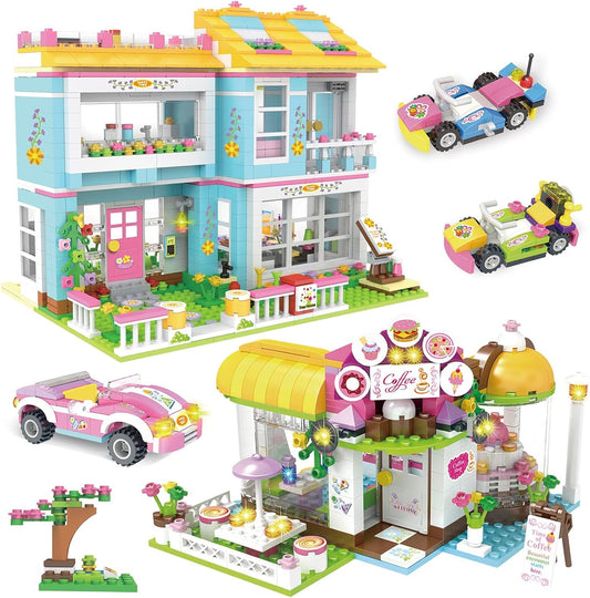 1422 PCS Friends House Building Set, City Park Cafe and House Building Party Creative Girls STEM Building Toys Shop Fun Playset - Best Role Play Gift for Girls 6-12