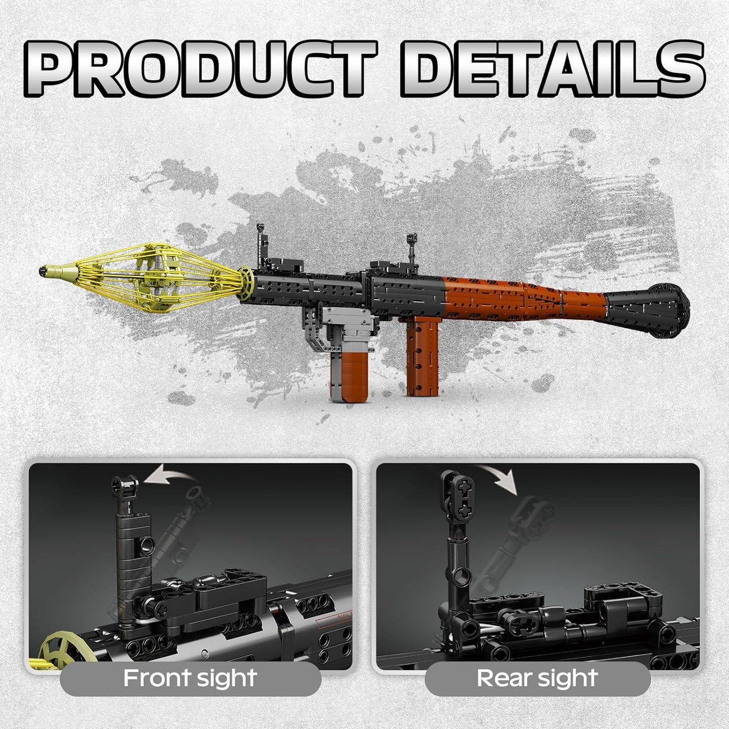 1:1 Rocket Launcher Building Bricks Gun Collection Toy - 1706+ PCS Model Gun Building Block Sniper Set Shootable - Gift Collectible Surprises