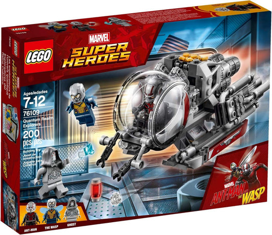 LEGO 76109 Marvel Super Heroes Quantum Realm Explorer Toy Vehicle, Ant-Man, Wasp & Ghost Figures, Mini Action Figures