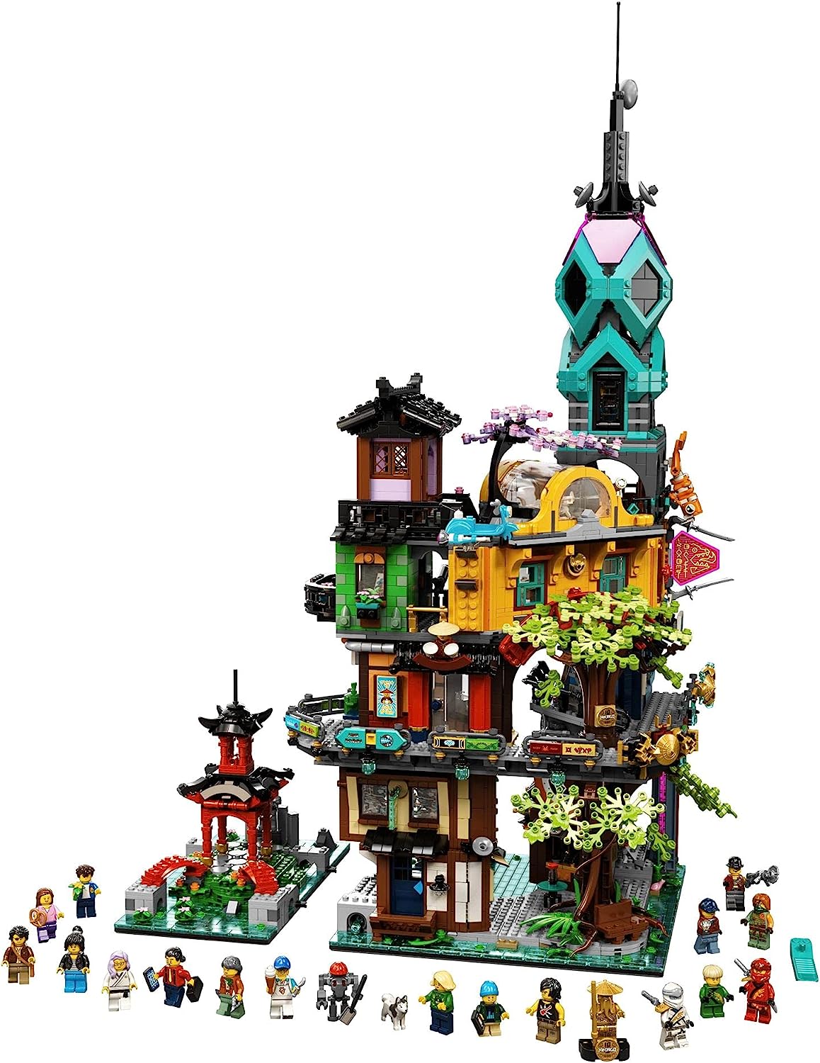 LEGO NINJAGO NINJAGO City Gardens 71741 Building Kit; Ninja House Playset Featuring 19 Minifigures, New 2021 (5,685 Pieces), Multicolor