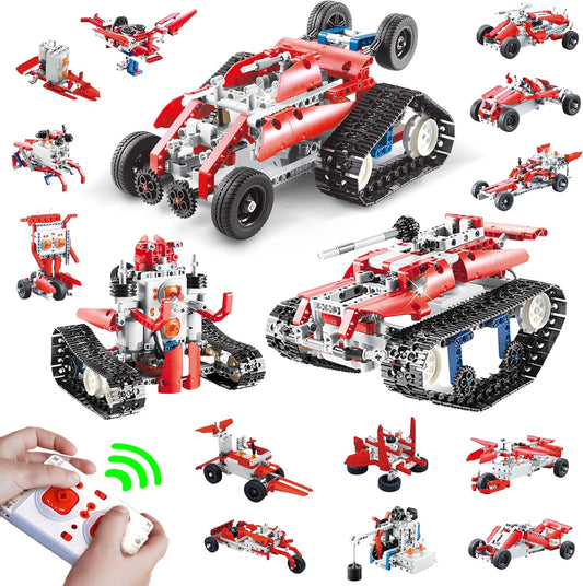 16 in 1 Remote Control STEM Building Blocks RC Robot - 458 PCS RC Car Kit - Kids Toys Age 6-12 - Perfect Educational Toy Gift for Kids