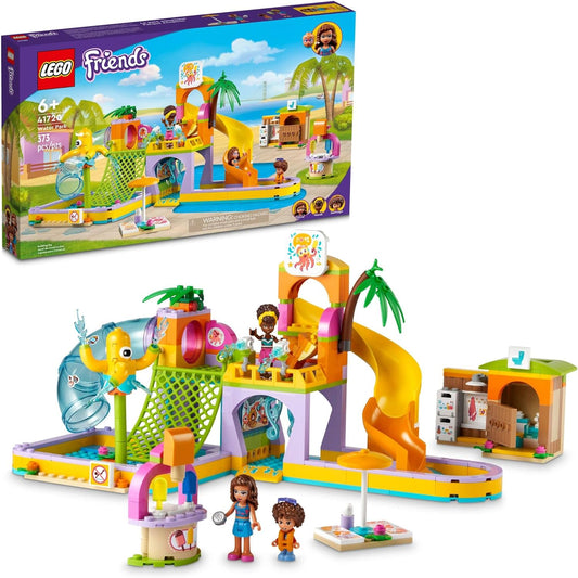 LEGO Friends Water Park Set 41720 Swimming Pool and Slides, Heartlake City Toy, Pretend Play Birthday Gift Idea for Kids Ages 6 Plus