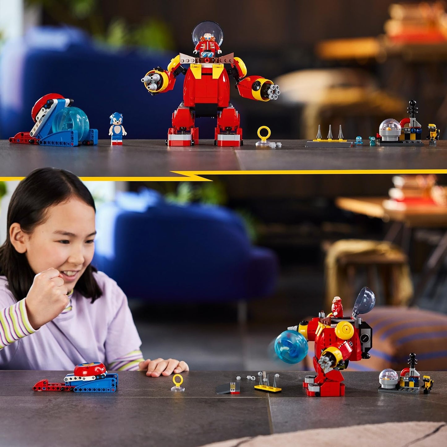 LEGO 76993 Sonic vs. Dr. Eggmans Death Egg Robot, 6 Charaktere und Zubehör