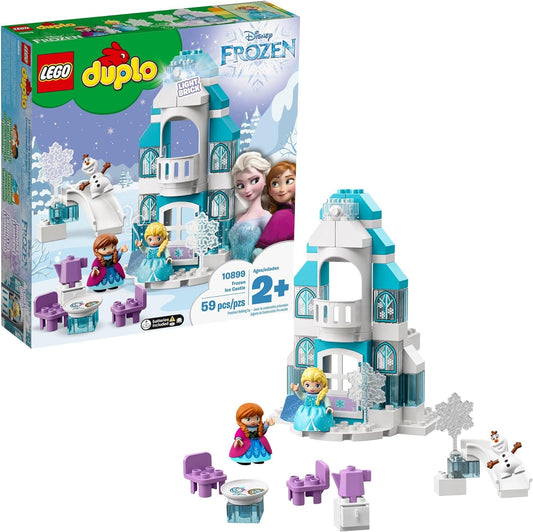 LEGO DUPLO Disney Princess Frozen Ice Castle 10899 Building Toy with Light Brick, Princess Elsa and Anna Mini-Dolls Plus Olaf Figure, Gifts for 2 Year Old Toddlers, Girls & Boys
