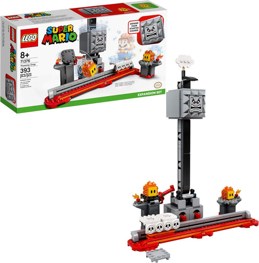 LEGO Super Mario Thwomp Drop Expansion Set 71376 Building Kit; Collectible Playset for Creative Kids to Add New Levels to Their Super Mario Starter Course (71360) Set (393 Pieces)