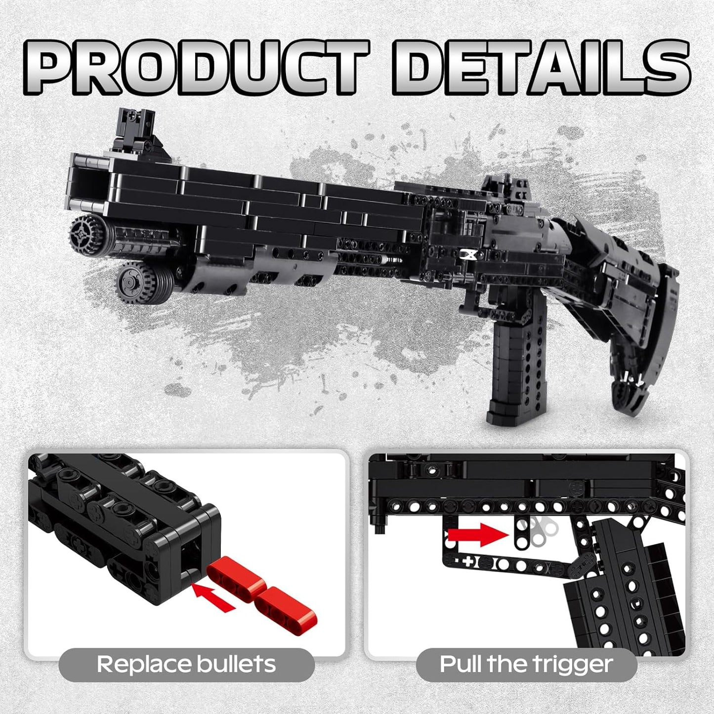 1:1 M4 Building Bricks Gun Collection Toy - 1061+ PCS Model Gun Building Block Sniper Set Shootable - Gift Collectible Surprises