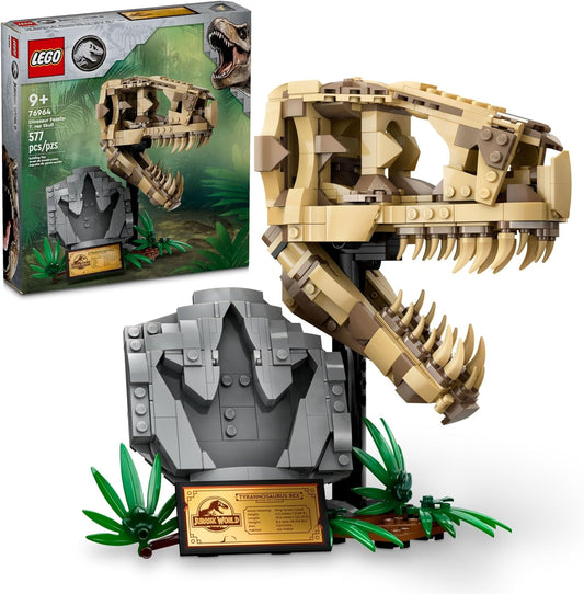 LEGO Jurassic World Dinosaur Fossils: T. rex Skull, Dino Toy for Boys and Girls, Educational Skeleton Model Set with Bones for Kids, Great Gift for Fans of The Jurassic Park Movies, 76964