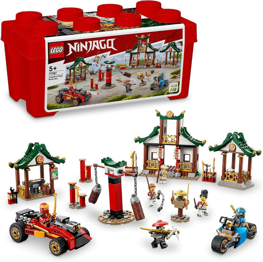 LEGO 71787 NINJAGO Creative Ninja Block Box, Ninja Construction Toy for Building Dojo with Car and Motorcycle for Children from 5 Years