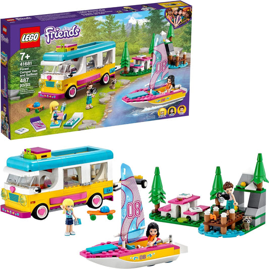 LEGO Friends Forest Camper Van and Sailboat 41681 Building Kit; Forest Toy; New 2021 (487 Pieces)