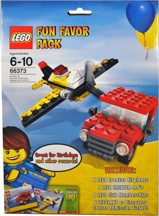 Lego Birthday Fun Favor Pack Set #66373 With 4 Creator Airplanes (# 7803), 4X4's 7808), 8 Memberships And Legoland Or Discovery Admission Tickets (With Paid Adult Admission, Expired 12/31/2011)