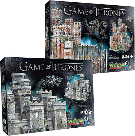 WREBBIT 3D Game of Thrones Bundle Pack Includes Both The Red Keep & Winterfell 3D Jigsaw Puzzles (1,755 Puzzle Pieces)