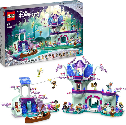 LEGO 43215 Disney The Enchanted Tree House Set of 13 Mini Dolls Including Princess Jasmine, Belle, Elsa and Anna, for 7 Year Old Children, Girls, Boys, Disney 100 Toys