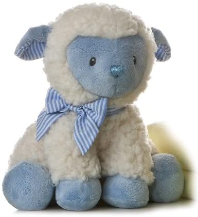EBBA Blue Boy Lamb Baby Plush Stuffed Animal 9"