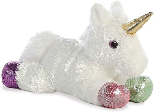 Aurora Prism Unicorn Mini Flopsie Plush Stuffed Animal 8"